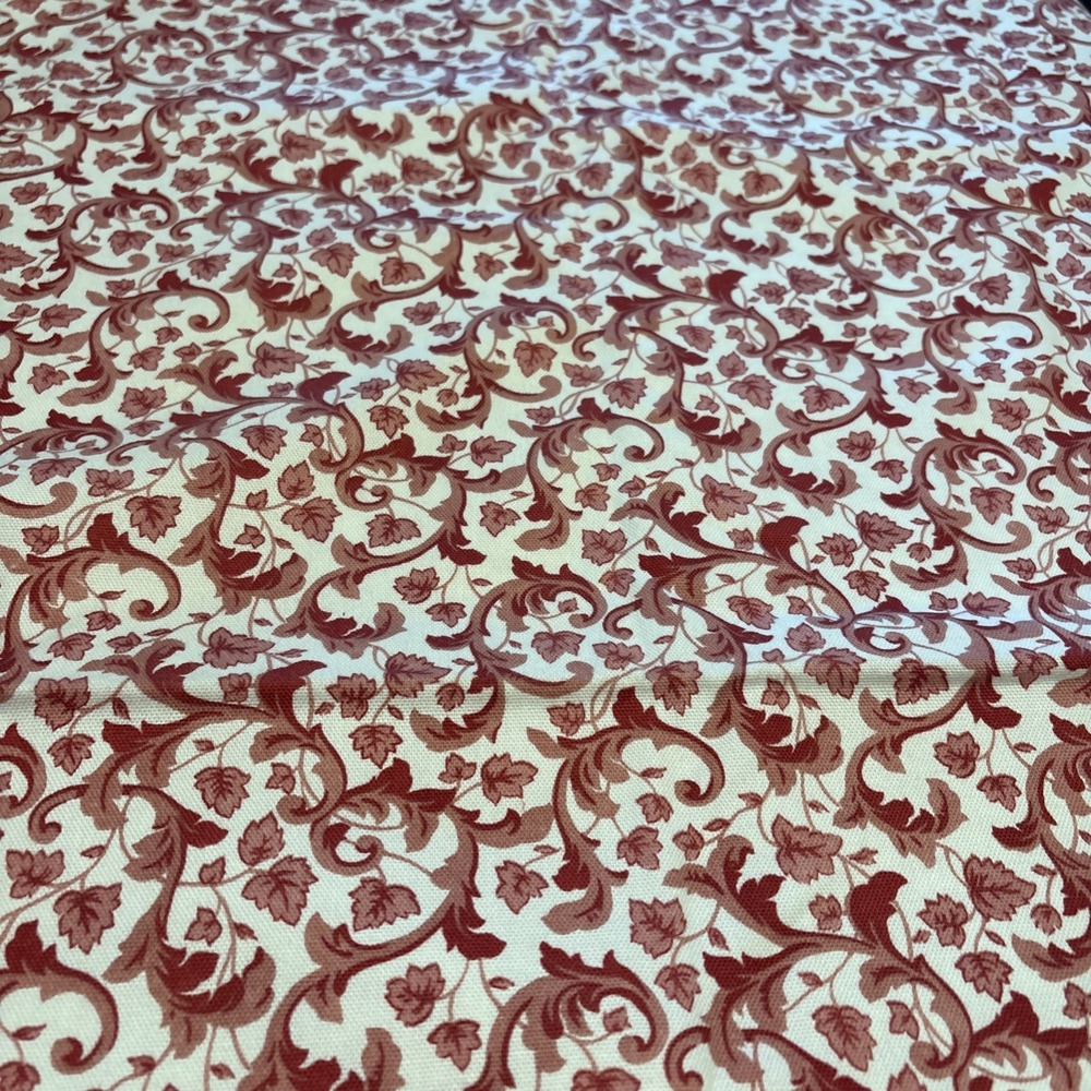 Waverly Kerry Cotton Fabric Floral Upholstery Drapery 1 Yard Multi Red Cream
